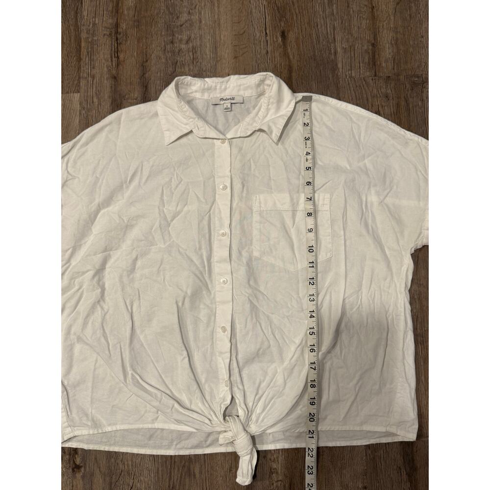 Madewell Women's Oversized Short Sleeve Tie-Front Shirt Size Small - Picture 9 of 9